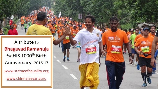 A tribute to Bhagavad Ramanuja-Couple of volunteers participated in half Marathon