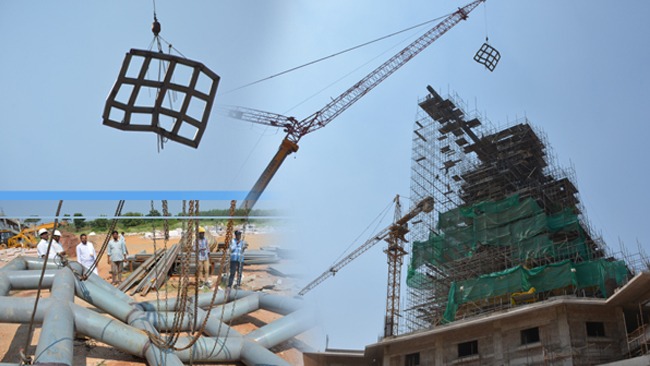 Magnificent Event - Jala Pavitram installed at the top edge of the ‘Tridandam’ at 135 feet high chinnajeeyar