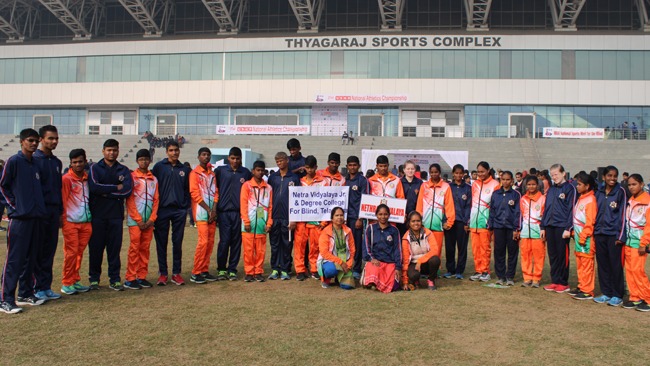 Nethra students win 18 medals and a Team championship award in IBSA sports meet
