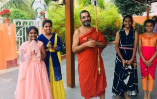 Seventh class students with Swamiji about Sages and Science!