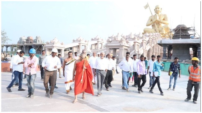 HH-Chinnajeeyar-Swamiji-Visited-Statue-of-equality-MARBLES-more-Ramanuja-Statue
