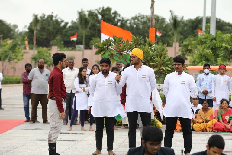 JIMS College Students performance in Independence Day Celebrations at Statue of Equality