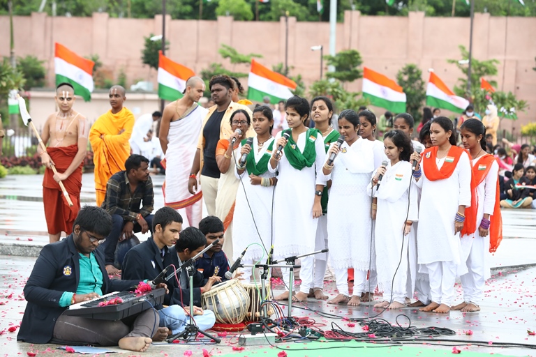 Netra Vidyalaya Students Performance in Independence Day Celebrations at Statue of Equality