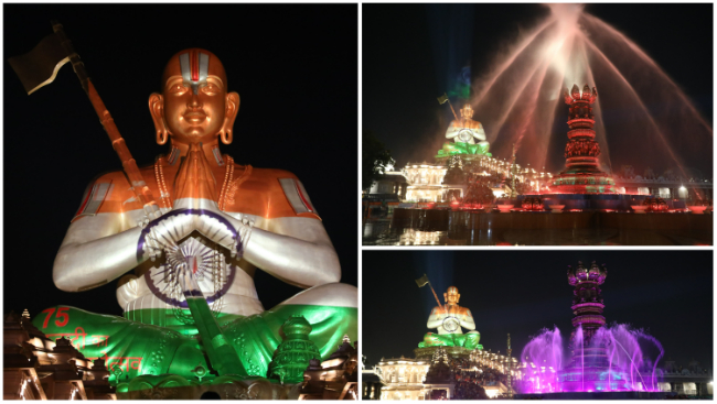 Statue of equality in tricolor