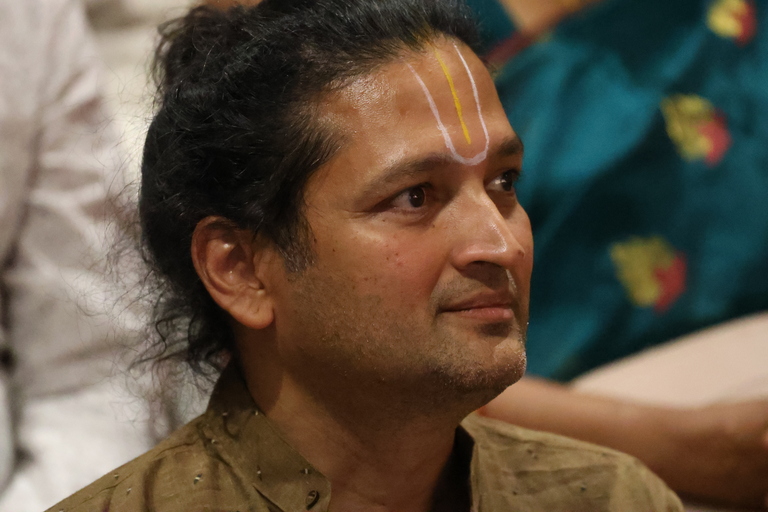 Devotee Listening Chinnajeeyar Swamiji Speech