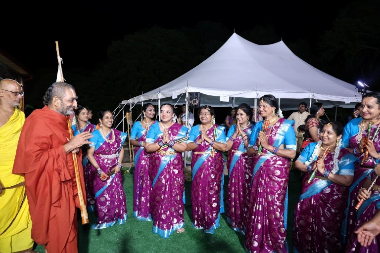 HH Chinna Jeeyar Swamiji with spirited kolatam dancers HH Chinna Jeeyar Swamiji with spirited kolatam dancers