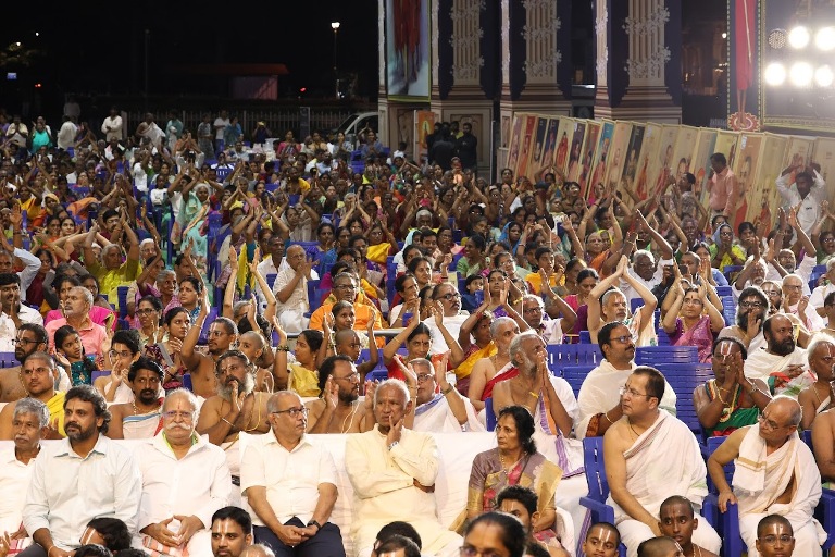 Devotees at Statue of Equality