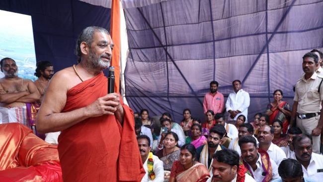 HH Chinna Jeeyar Swamijis Divine Visit to Nalagonda Temple