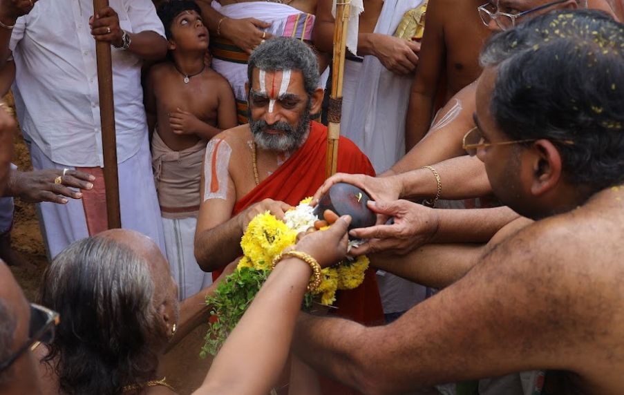 Foundation stone ceremony for the Rajagopuram HH Chinna Jeeyar Swamiji