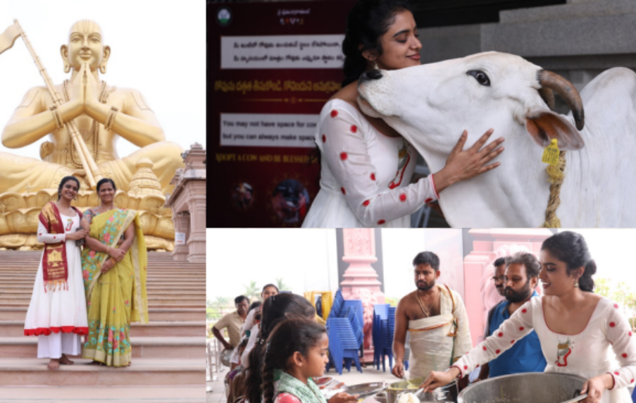 Actress Sri Roopa Koduvayur Ji Visits the Statue of Equality and Receives Divine Blessings