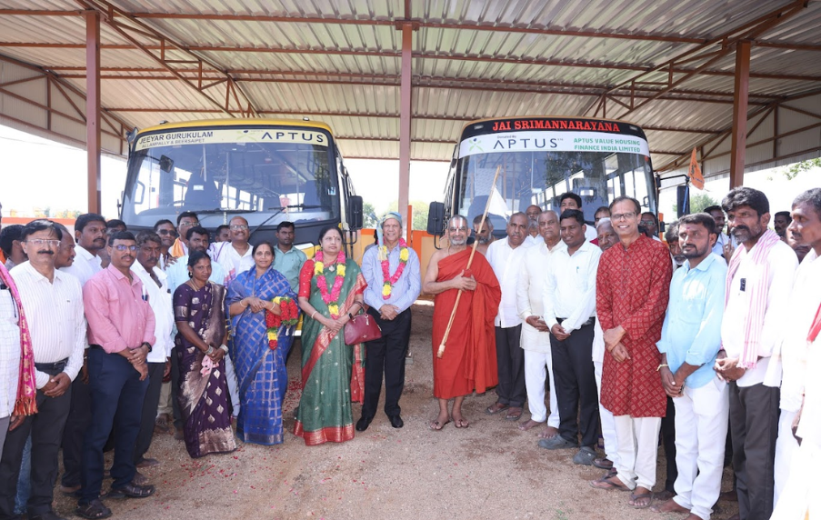 Swamiji Inaugurates Two School Buses and New School Building at Birsaipet