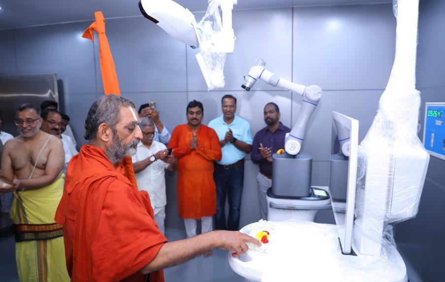 Swamiji graced the Launch of AI-Powered Joint Replacement Technology in Warangal