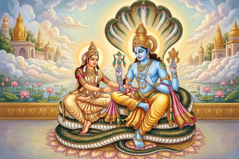 mother Lakshmi shows us to the Lord
