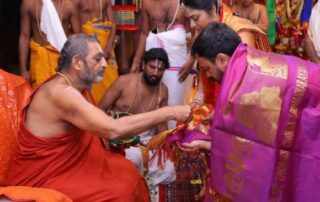 Divine Blessings to the Newly Wedded Couple by HH Chinna Jeeyar Swamiji